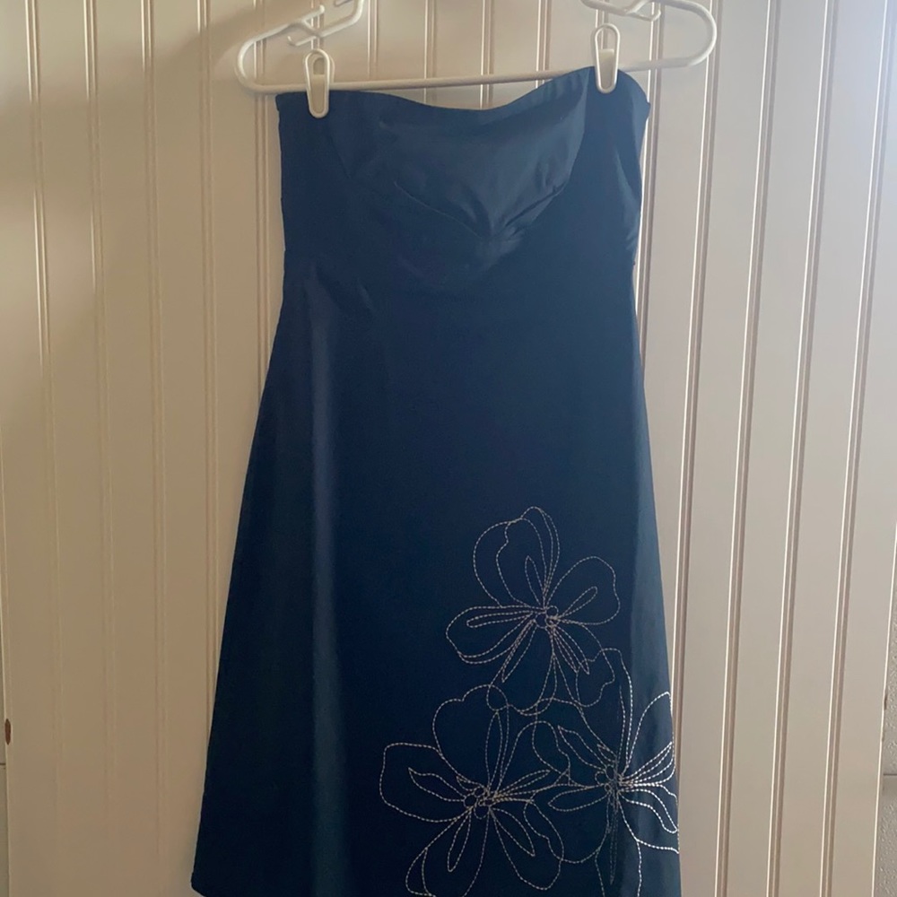 Black, strapless summer dress